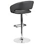 Flash Furniture Contemporary Vinyl Cut Out Back Bar Stool, Adjustable Height, Gray (CH122070GY)~#|#~sp137396251_sc7