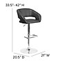 Flash Furniture Contemporary Vinyl Cut Out Back Bar Stool, Adjustable Height, Black (CH122070BK)~#|#~sp137396288_sc7