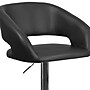 Flash Furniture Contemporary Vinyl Cut Out Back Bar Stool, Adjustable Height, Black (CH122070BK)~#|#~sp137396291_sc7