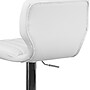 Flash Furniture Contemporary Vinyl Adjustable Height Barstool with Back, White (CH132330WH)~#|#~sp137396339_sc7