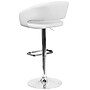 Flash Furniture Contemporary Vinyl Adjustable Height Barstool with Back, White (CH122070WH)~#|#~sp137396367_sc7