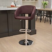 Flash Furniture Contemporary Vinyl Adjustable Height Barstool with Back, Brown (CH122070BRN)