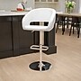Flash Furniture Contemporary Vinyl Adjustable Height Barstool with Back, White (CH122070WH)~#|#~sp137396433_sc7