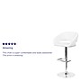 Flash Furniture Contemporary Vinyl Adjustable Height Barstool with Back, White (CH122070WH)~#|#~sp137396435_sc7