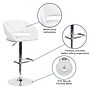 Flash Furniture Contemporary Vinyl Adjustable Height Barstool with Back, White (CH122070WH)~#|#~sp137396436_sc7
