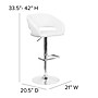 Flash Furniture Contemporary Vinyl Adjustable Height Barstool with Back, White (CH122070WH)~#|#~sp137396437_sc7