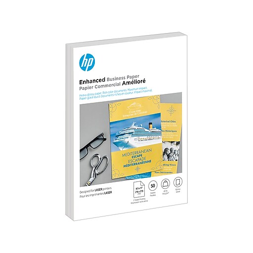 HP Enhanced Business Paper, Glossy, 8.5" x 11", 50 Sheets/Pack (4WN09A