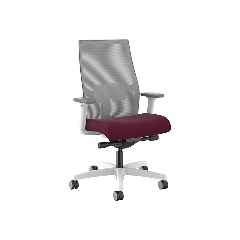 HON Ignition 2.0 Mid-Back Fabric Swivel Task Chair, Designer White/Fog/Merlot Blume (HIWMM.Y2.A.TS.) image 1