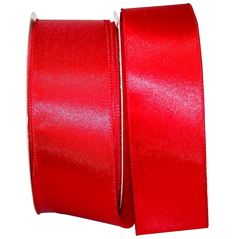 JAM Paper Single Face Satin Ribbon, Scarlet Red, 2/Pack (J92575W90840KA) image 1