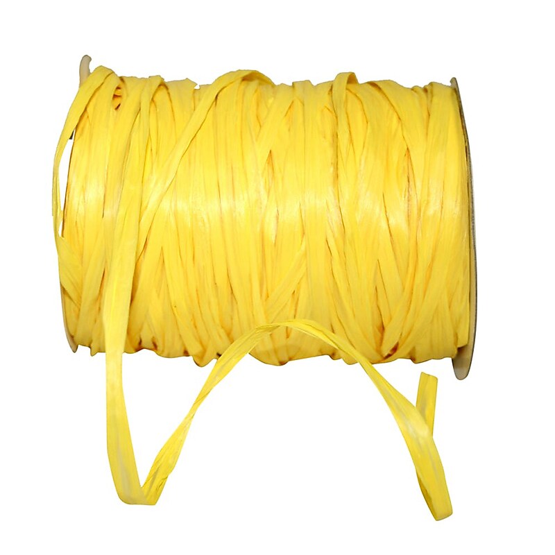 JAM Paper Wraphia Ribbon, Yellow (52640339747) image 1