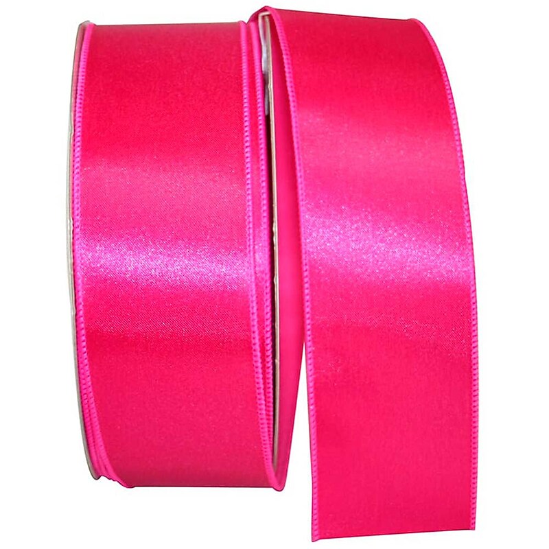 JAM Paper Single Face Satin Ribbon, Fuchsia Pink (J92575W22240KA) image 1