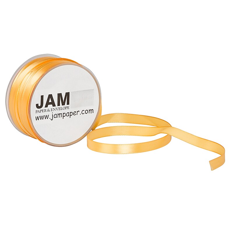 JAM Paper Single Face Satin Ribbon, Gold (36277675) image 1