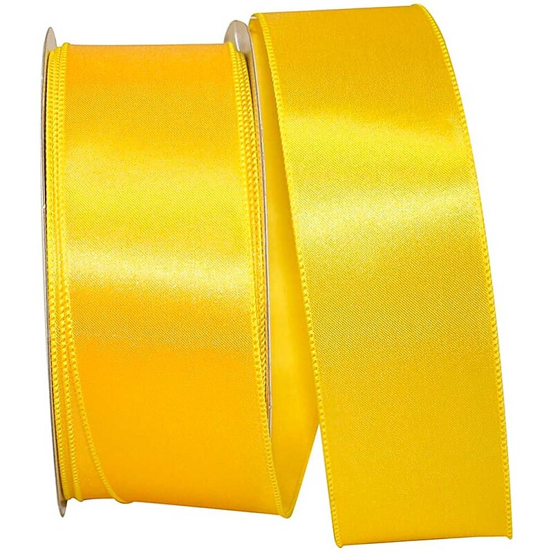 JAM Paper Single Face Satin Ribbon, Yellow (J92575W07940KA) image 1