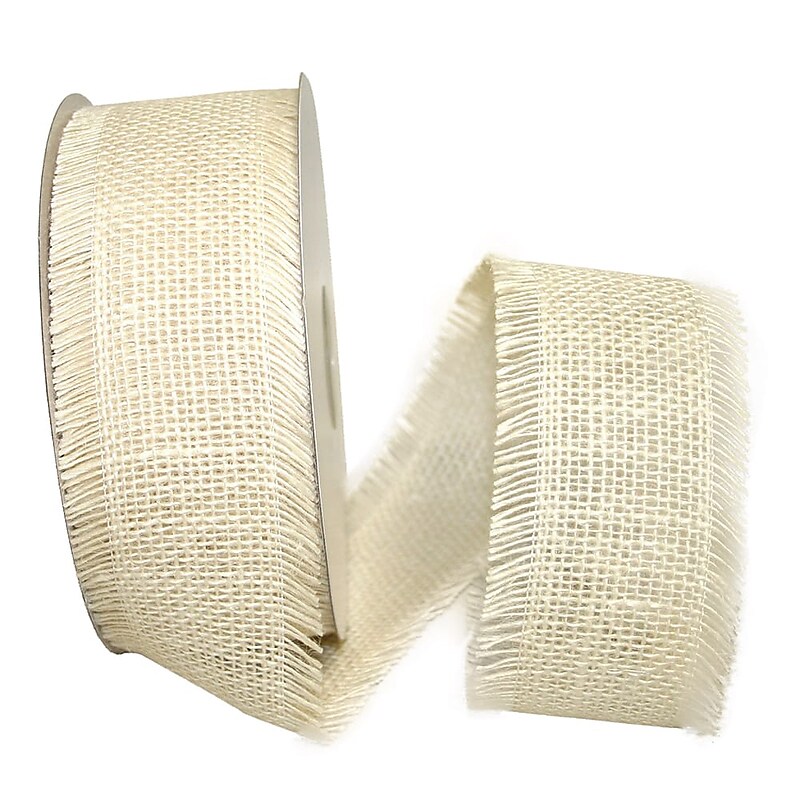 JAM Paper Burlap Ribbon, Ivory (52640349023) image 1