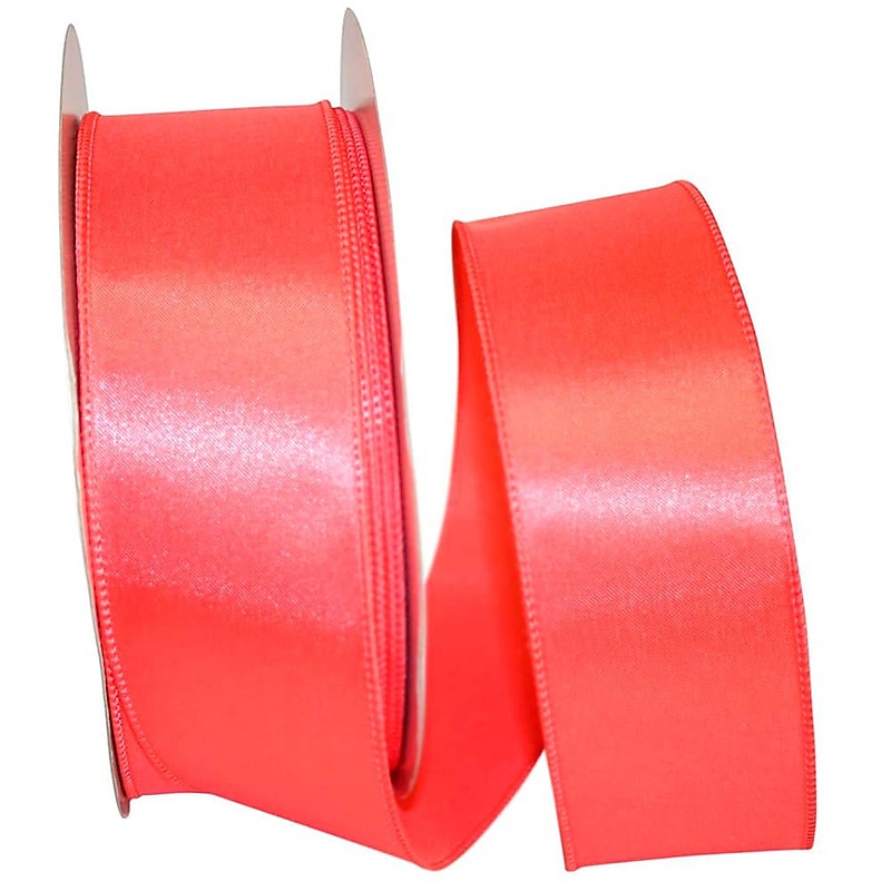 JAM Paper Single Face Satin Ribbon, Coral Pink (J92575W90740KA) image 1