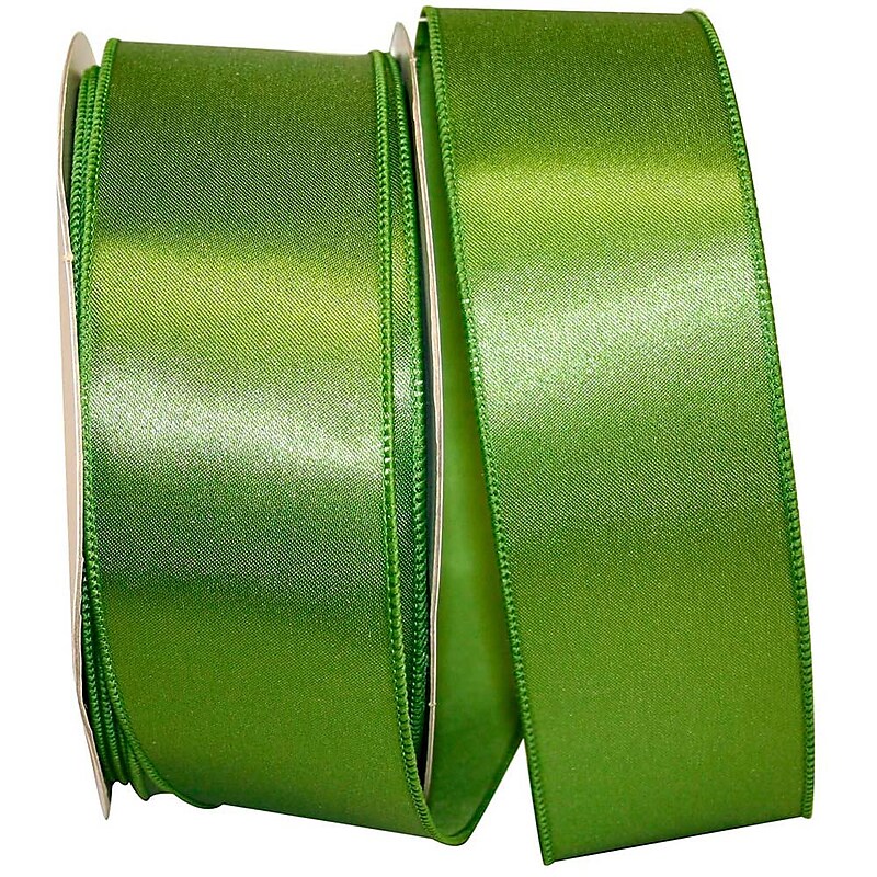 JAM Paper Single Face Satin Ribbon, Moss Green (J92575W04340KA) image 1