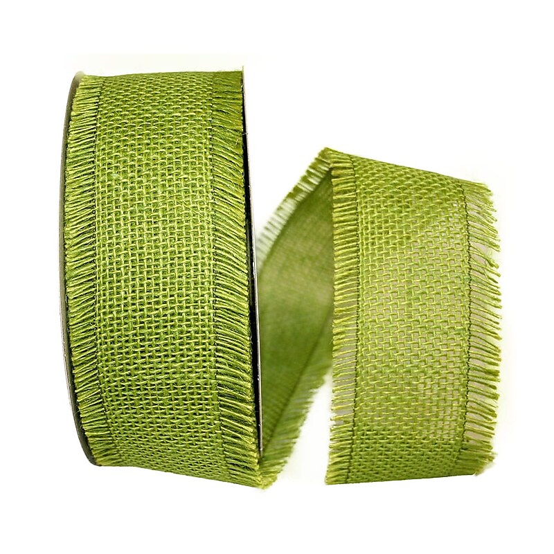 JAM Paper Burlap Ribbon, Green (52640349031) image 1