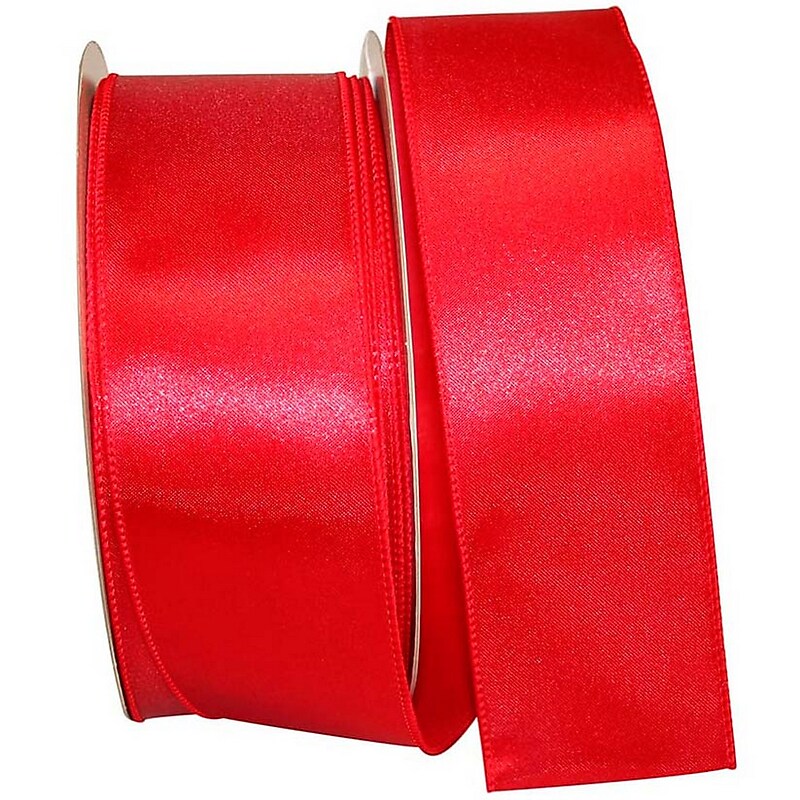 JAM Paper Single Face Satin Ribbon, Red (J92575W06540KA) image 1