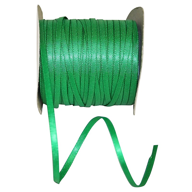 JAM Paper Double Face Satin Ribbon, Emerald Green (52640342953) image 1