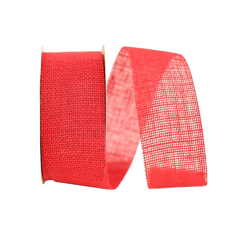 JAM Paper Burlap Ribbon, Red (52640349004) image 1