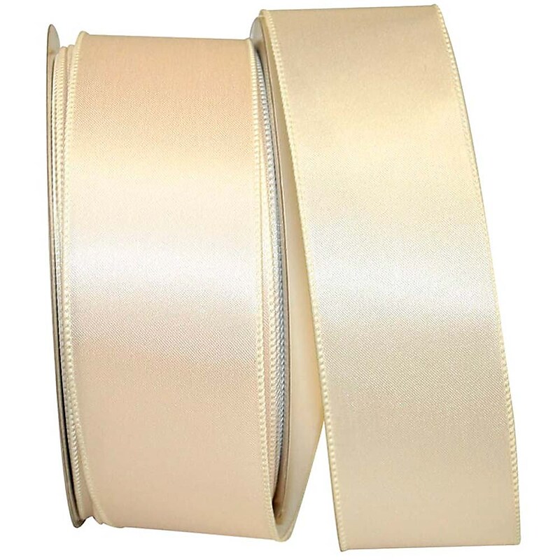 JAM Paper Single Face Satin Ribbon, Ivory (J92575W81040KA) image 1