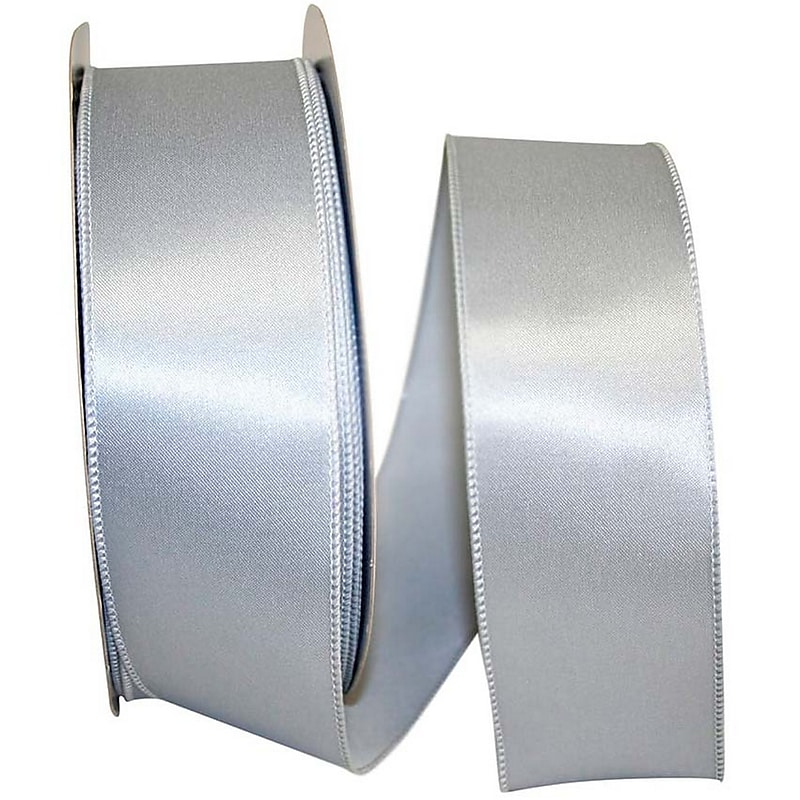 JAM Paper Single Face Satin Ribbon, Silver (J92575W07040KA) image 1