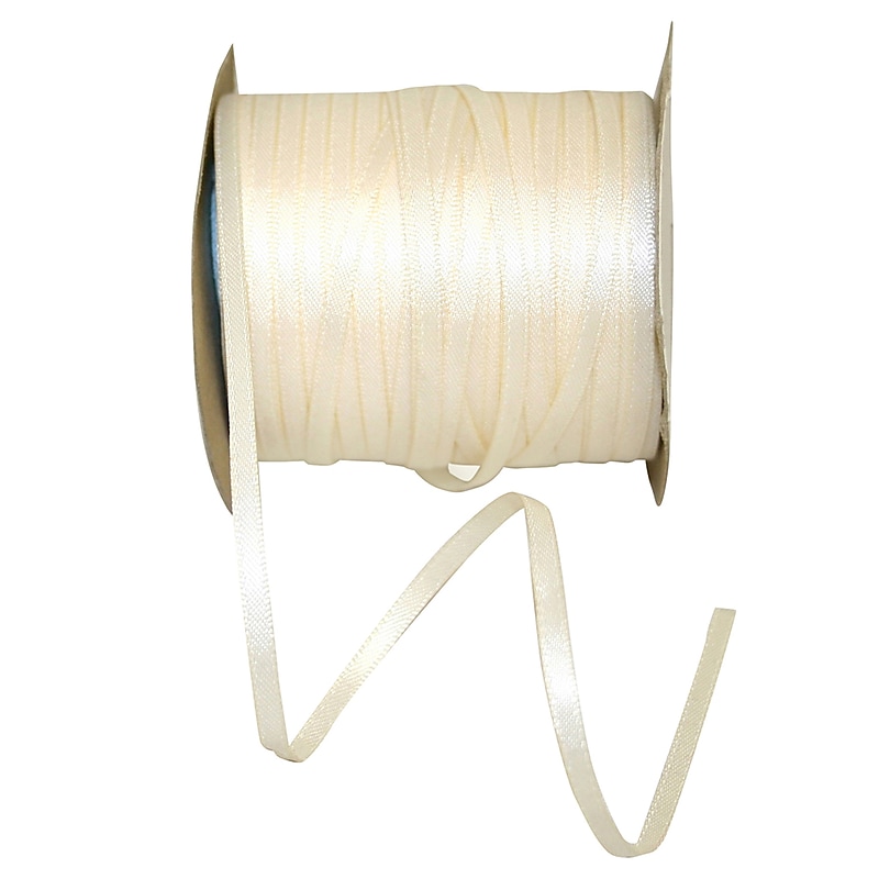 JAM Paper Double Face Satin Ribbon, Ivory (52640342903) image 1
