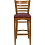 Flash Furniture HERCULES Series Traditional Wood Ladder Back Restaurant Barstool, Cherry Wood/Burgundy (XUW05BARCHYBRV)~#|#~sp137776881_sc7