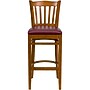 Flash Furniture HERCULES Series Traditional Wood Vertical Slat Back Restaurant Barstool, Cherry Wood/Burgundy (XUW08BARCHYBRV)~#|#~sp137776899_sc7