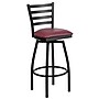 Flash Furniture HERCULES Series Traditional Metal Ladder Back Barstool, Black/Burgundy Seat, 2-Pieces/Pack (2XU6F8BLDSWVBGV)~#|#~sp137776960_sc7