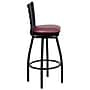 Flash Furniture HERCULES Series Traditional Metal Ladder Back Barstool, Black/Burgundy Seat, 2-Pieces/Pack (2XU6F8BLDSWVBGV)~#|#~sp137776961_sc7
