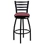 Flash Furniture HERCULES Series Traditional Metal Ladder Back Barstool, Black/Burgundy Seat, 2-Pieces/Pack (2XU6F8BLDSWVBGV)~#|#~sp137776962_sc7
