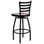 Flash Furniture HERCULES Series Traditional Metal Ladder Back Barstool, Black/Mahogany (XU6F8BLDSWVMAW)~#|#~sp137776976_sc7