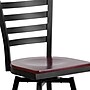Flash Furniture HERCULES Series Traditional Metal Ladder Back Barstool, Black/Mahogany (XU6F8BLDSWVMAW)~#|#~sp137776977_sc7