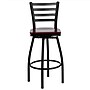 Flash Furniture HERCULES Series Traditional Metal Ladder Back Barstool, Black/Mahogany (XU6F8BLDSWVMAW)~#|#~sp137776979_sc7