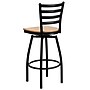 Flash Furniture HERCULES Series Traditional Metal Ladder Back Barstool, Black/Natural Wood (XU6F8BLDSWVNAW)~#|#~sp137776988_sc7