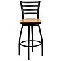Flash Furniture HERCULES Series Traditional Metal Ladder Back Barstool, Black/Natural Wood (XU6F8BLDSWVNAW)~#|#~sp137776991_sc7