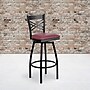 Flash Furniture HERCULES Series Traditional Metal X-Back Barstool, Black/Burgundy Seat, 2-Pieces/Pack (2XU6F8BXSWVBGV)~#|#~sp137777017_sc7