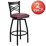 Flash Furniture HERCULES Series Traditional Metal X-Back Barstool, Black/Burgundy Seat, 2-Pieces/Pack (2XU6F8BXSWVBGV)~#|#~sp137777018_sc7