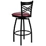 Flash Furniture HERCULES Series Traditional Metal X-Back Barstool, Black/Burgundy Seat, 2-Pieces/Pack (2XU6F8BXSWVBGV)~#|#~sp137777020_sc7