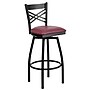 Flash Furniture HERCULES Series Traditional Metal X-Back Barstool, Black/Burgundy Seat, 2-Pieces/Pack (2XU6F8BXSWVBGV)~#|#~sp137777021_sc7