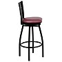 Flash Furniture HERCULES Series Traditional Metal X-Back Barstool, Black/Burgundy Seat, 2-Pieces/Pack (2XU6F8BXSWVBGV)~#|#~sp137777022_sc7