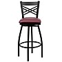 Flash Furniture HERCULES Series Traditional Metal X-Back Barstool, Black/Burgundy Seat, 2-Pieces/Pack (2XU6F8BXSWVBGV)~#|#~sp137777023_sc7