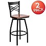 Flash Furniture HERCULES Series Traditional Metal X-Back Barstool, Black/Cherry Wood Seat, 2-Pieces/Pack (2XU6F8BXSWVCHW)~#|#~sp137777027_sc7