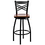 Flash Furniture HERCULES Series Traditional Metal X-Back Barstool, Black/Cherry Wood Seat, 2-Pieces/Pack (2XU6F8BXSWVCHW)~#|#~sp137777032_sc7