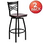 Flash Furniture HERCULES Series Traditional Metal X-Back Barstool, Black/Mahogany Wood Seat, 2-Pieces/Pack (2XU6F8BXSWVMHW)~#|#~sp137777036_sc7