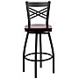 Flash Furniture HERCULES Series Traditional Metal X-Back Barstool, Black/Mahogany Wood Seat, 2-Pieces/Pack (2XU6F8BXSWVMHW)~#|#~sp137777041_sc7