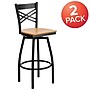Flash Furniture HERCULES Series Traditional Metal X-Back Barstool, Black/Natural Wood Seat, 2-Pieces/Pack (2XU6F8BXSWVNTW)~#|#~sp137777045_sc7