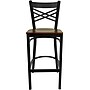 Flash Furniture HERCULES Series Traditional Metal X-Back Restaurant Barstool, Black/Mahogany (XU6FOBXBARMAW)~#|#~sp137777060_sc7