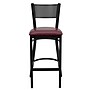 Flash Furniture HERCULES Series Traditional Metal Grid Back Restaurant Barstool, Black/Burgundy (XUDG616GRDBBURV)~#|#~sp137777072_sc7